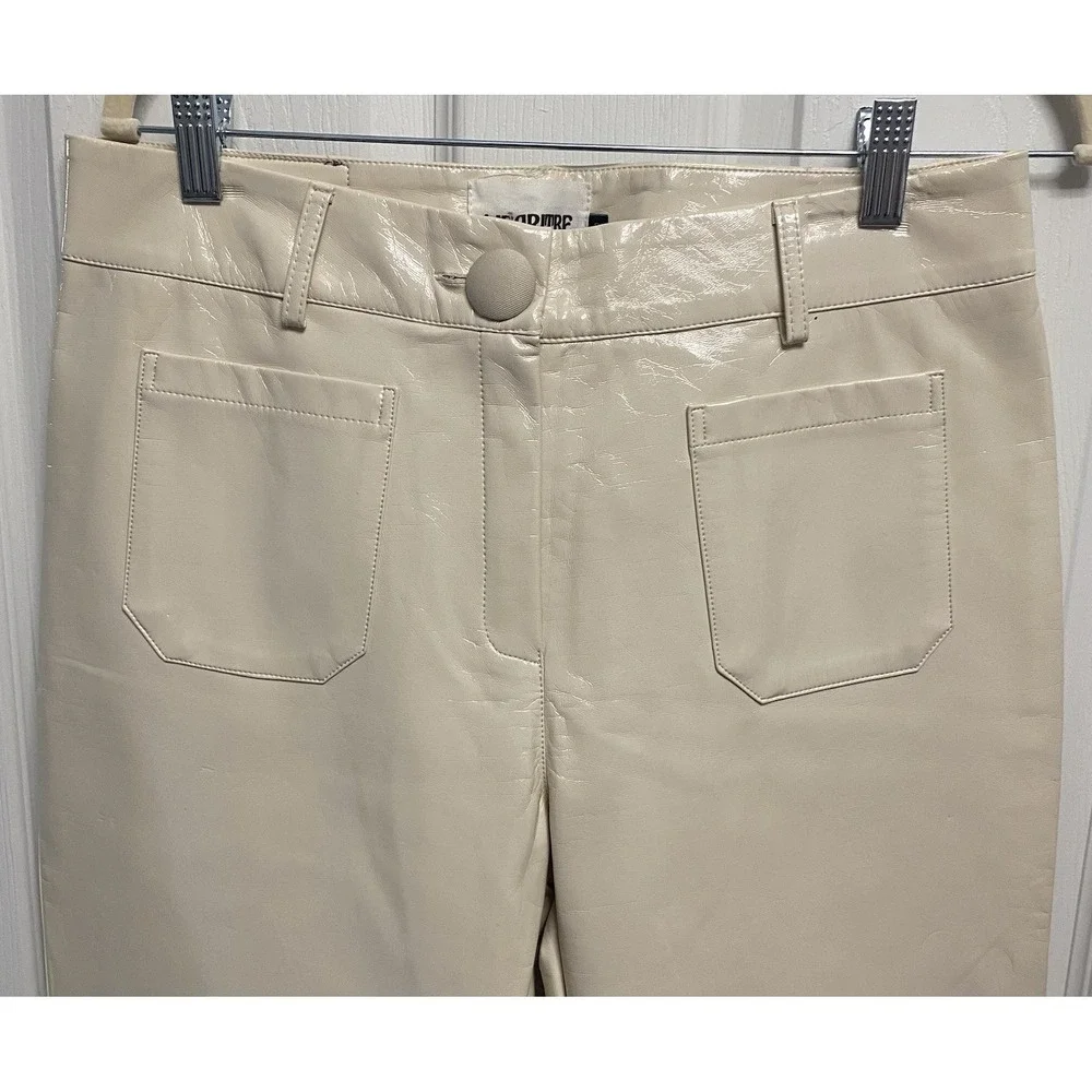 Wearitbe Womens WB Madrid Faux Leather Plastic Straight Leg Dress Pants‎ NEW 42